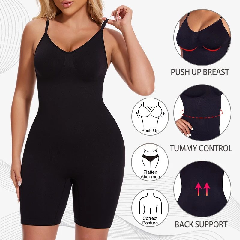New Bodysuit Shapewear Women Tank Top Tummy Control Full Body Shaper Anti Chafing Shorts Slimming Waist Trainer Butt Lifter – Image 4
