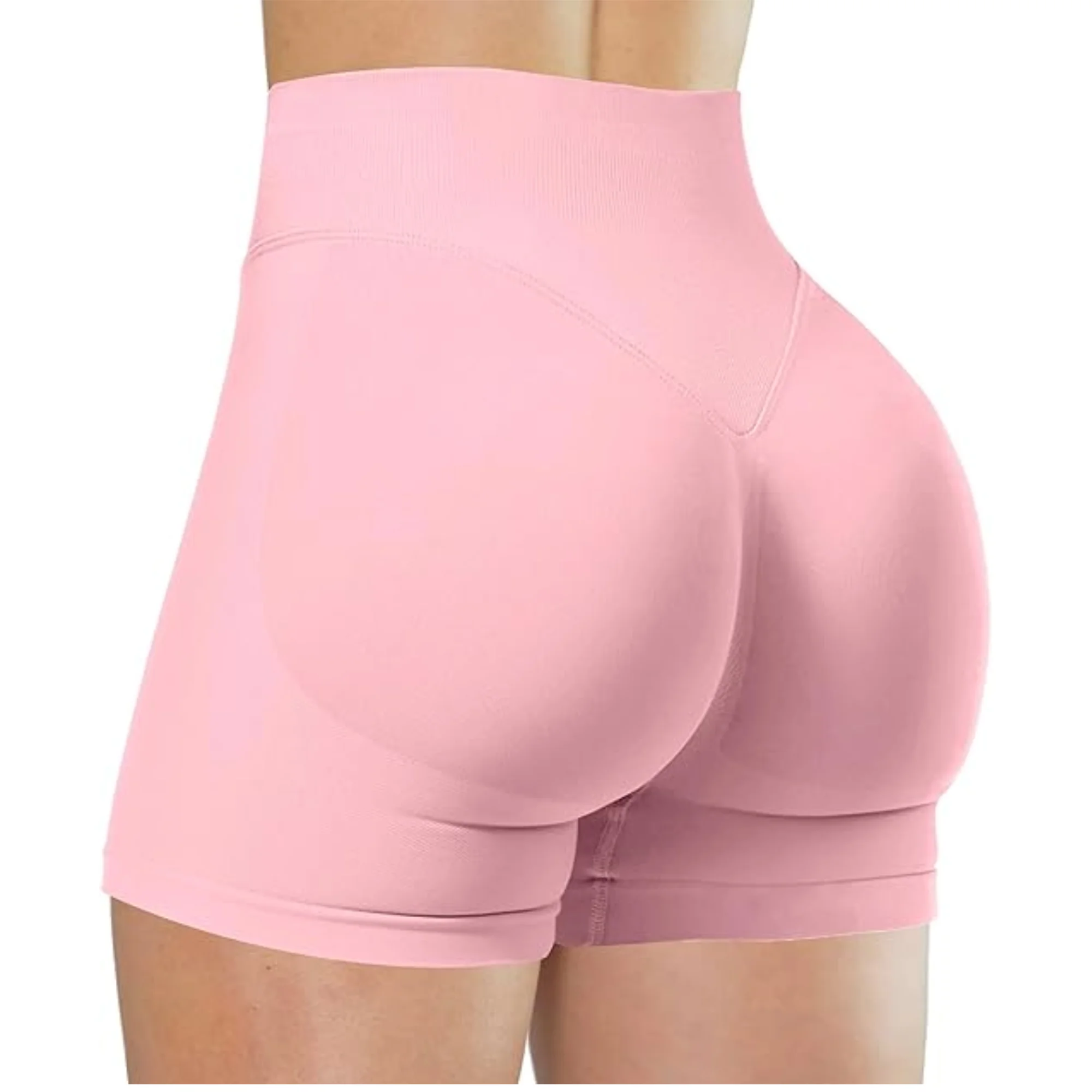 Summer High Waisted Yoga Shorts Fashionable and Sexy Running Fitness Pants Solid Color Yoga Leggings – Image 12