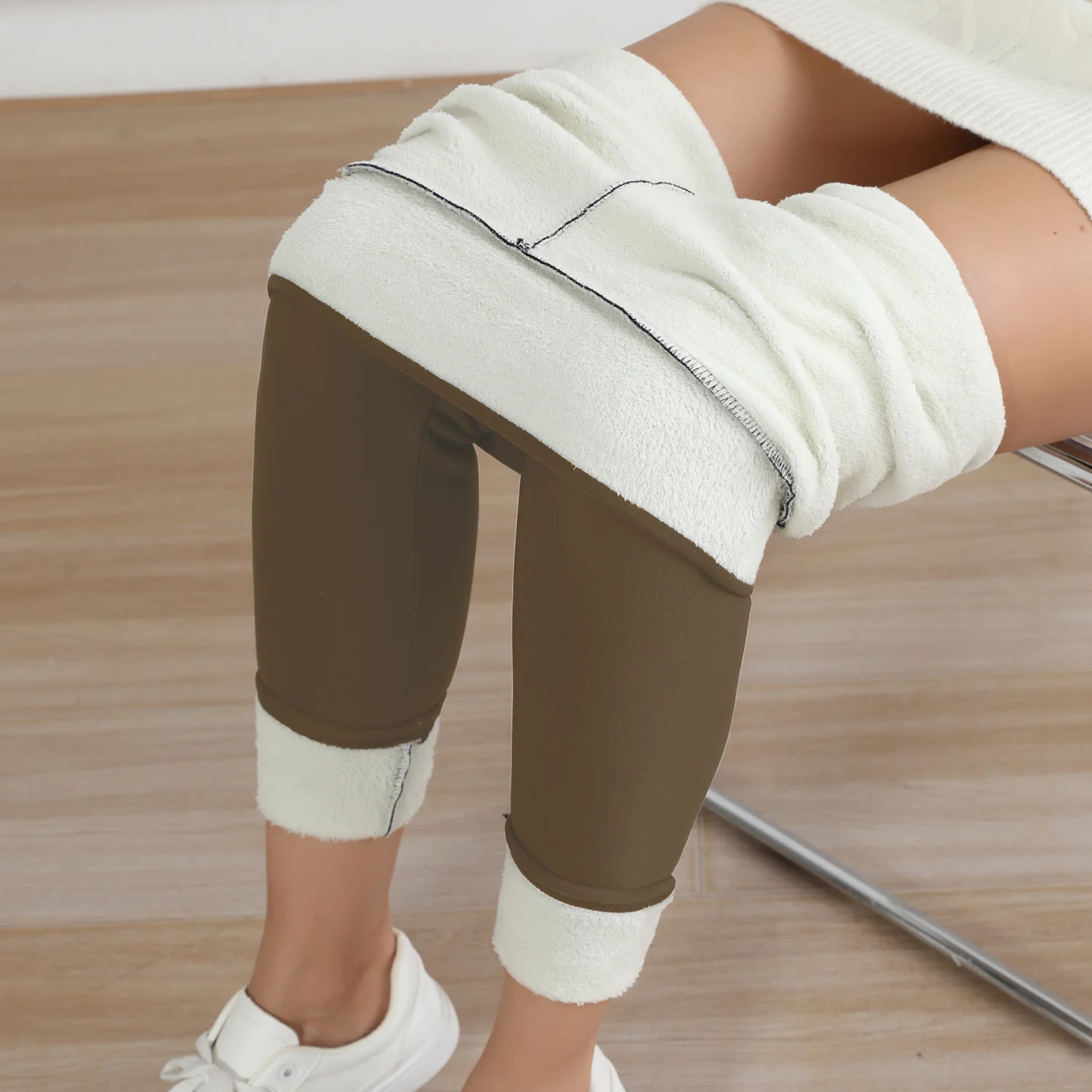 Autumn Winter Warm Fleece Women Leggings Velvet Thicken High Waist Tights Elastic Slim Solid Color Leggings Prevent Cold Tights – Image 12
