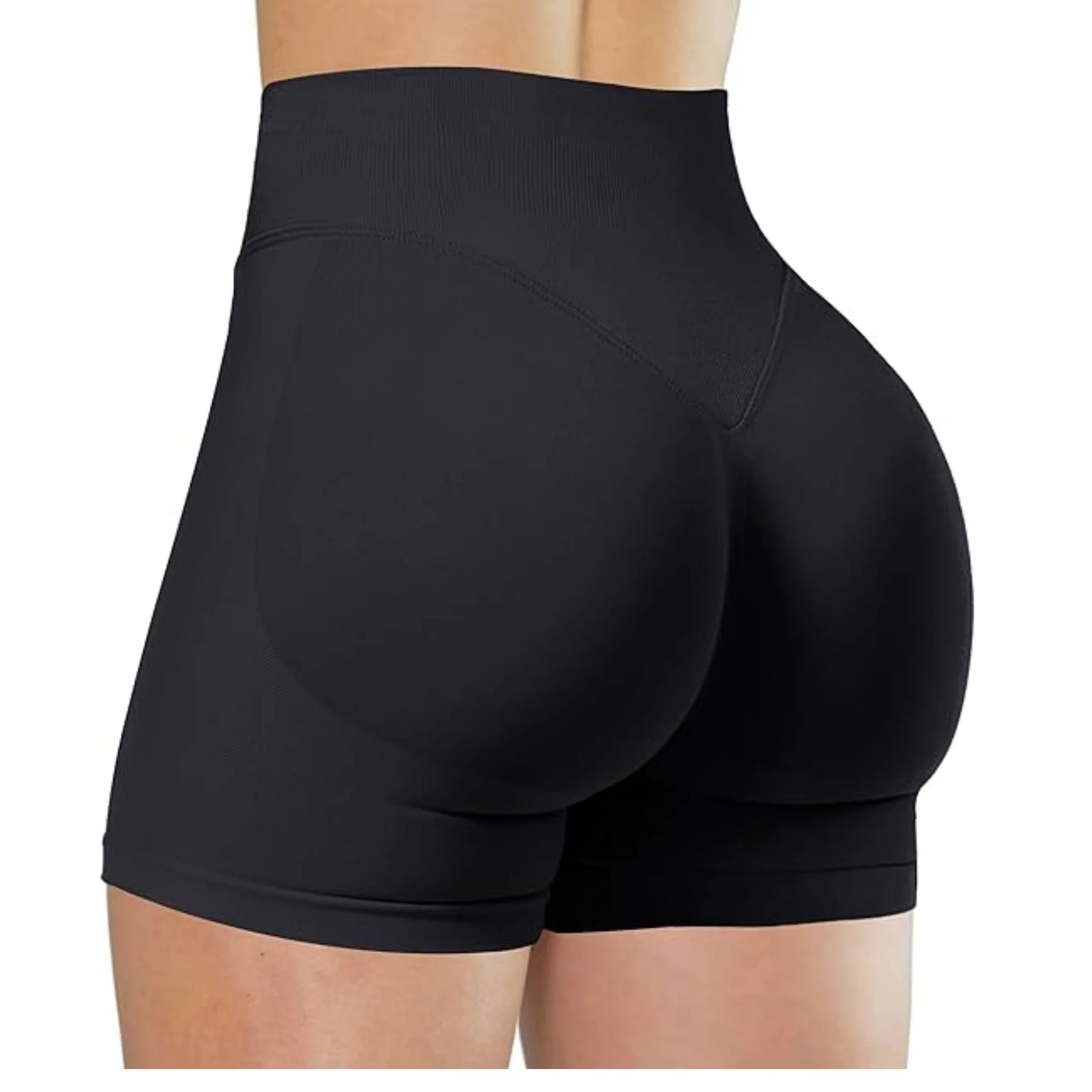 Summer High Waisted Yoga Shorts Fashionable and Sexy Running Fitness Pants Solid Color Yoga Leggings – Image 25