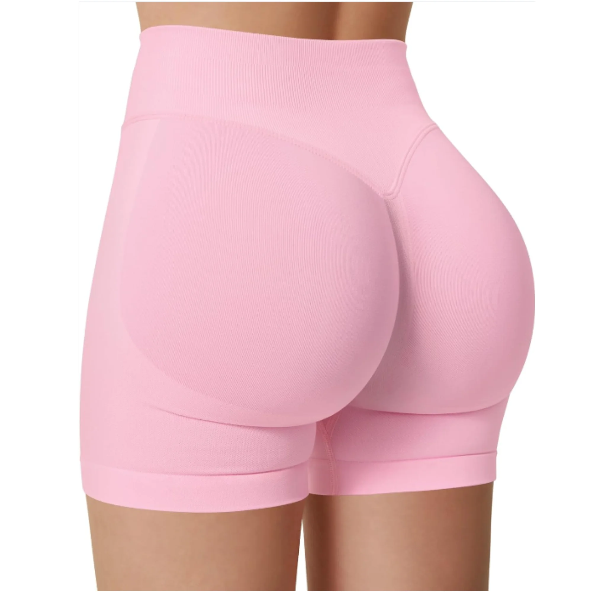 Summer High Waisted Yoga Shorts Fashionable and Sexy Running Fitness Pants Solid Color Yoga Leggings – Image 2