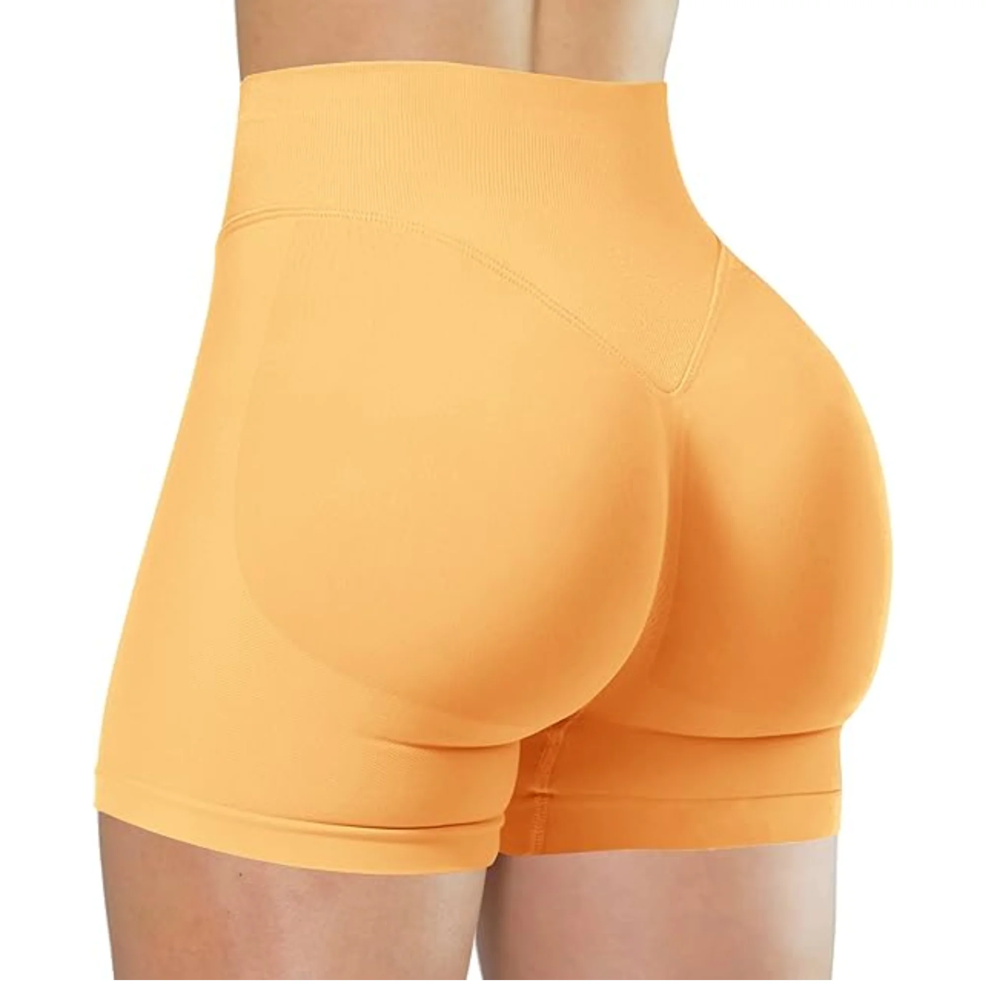 Summer High Waisted Yoga Shorts Fashionable and Sexy Running Fitness Pants Solid Color Yoga Leggings – Image 23