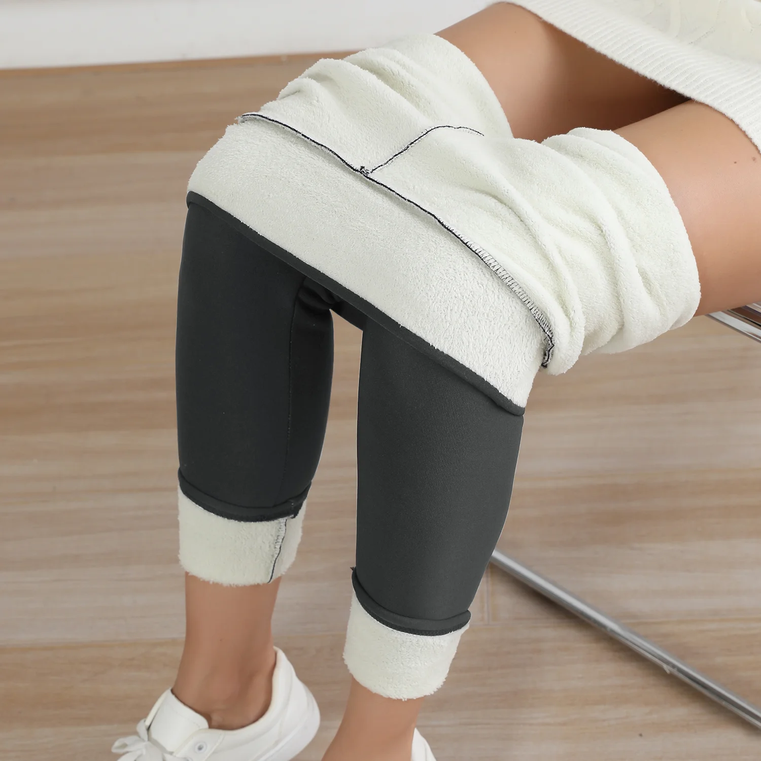 Autumn Winter Warm Fleece Women Leggings Velvet Thicken High Waist Tights Elastic Slim Solid Color Leggings Prevent Cold Tights – Image 7