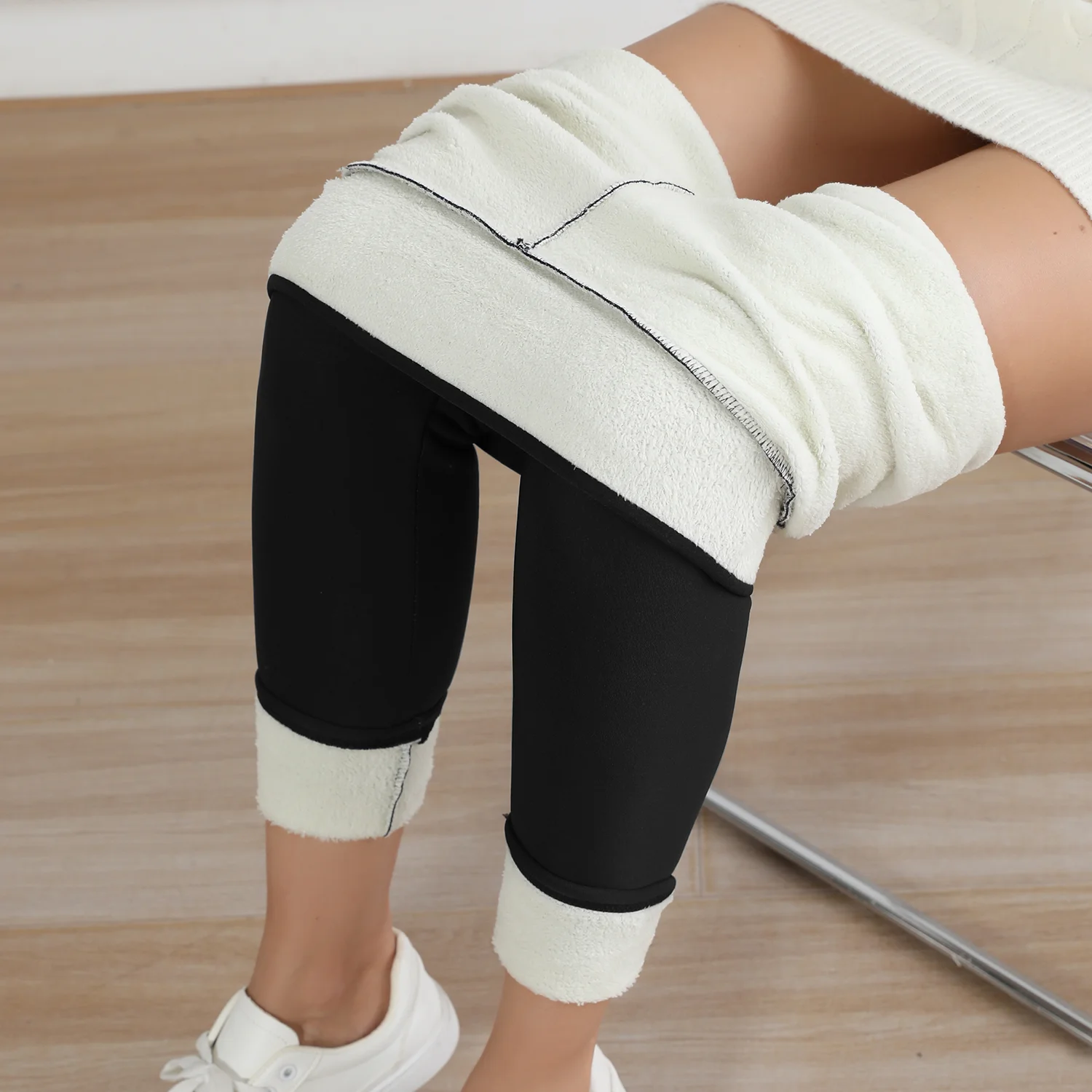 Autumn Winter Warm Fleece Women Leggings Velvet Thicken High Waist Tights Elastic Slim Solid Color Leggings Prevent Cold Tights – Image 9