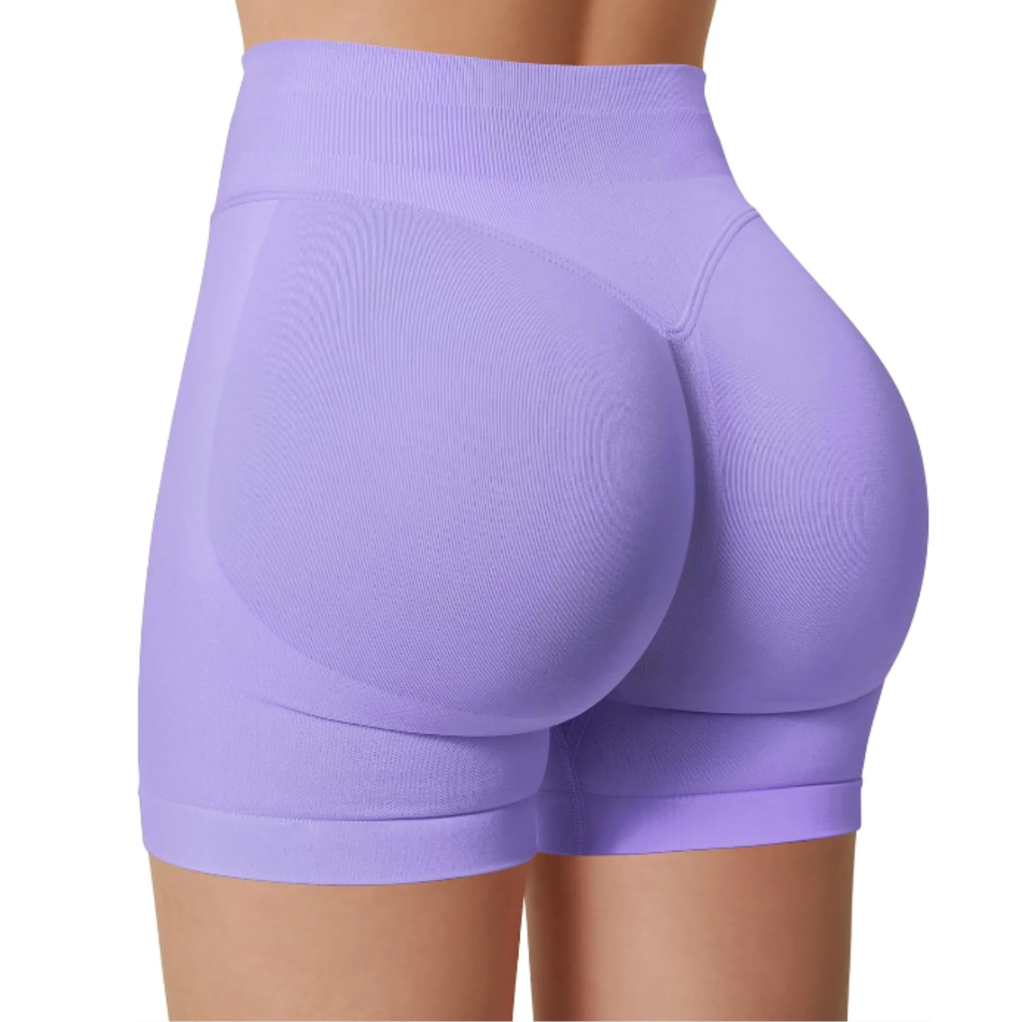 Summer High Waisted Yoga Shorts Fashionable and Sexy Running Fitness Pants Solid Color Yoga Leggings – Image 4