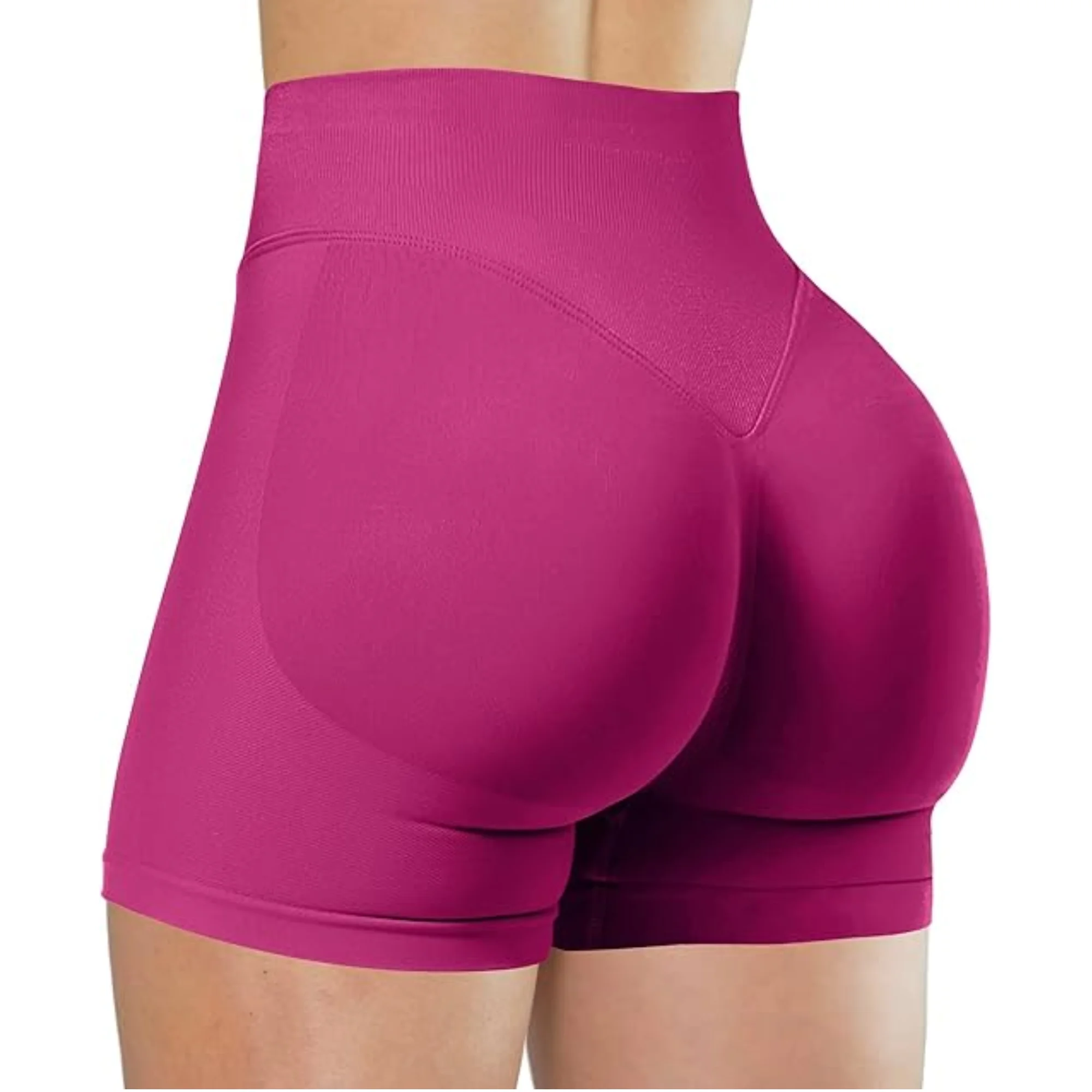 Summer High Waisted Yoga Shorts Fashionable and Sexy Running Fitness Pants Solid Color Yoga Leggings – Image 10