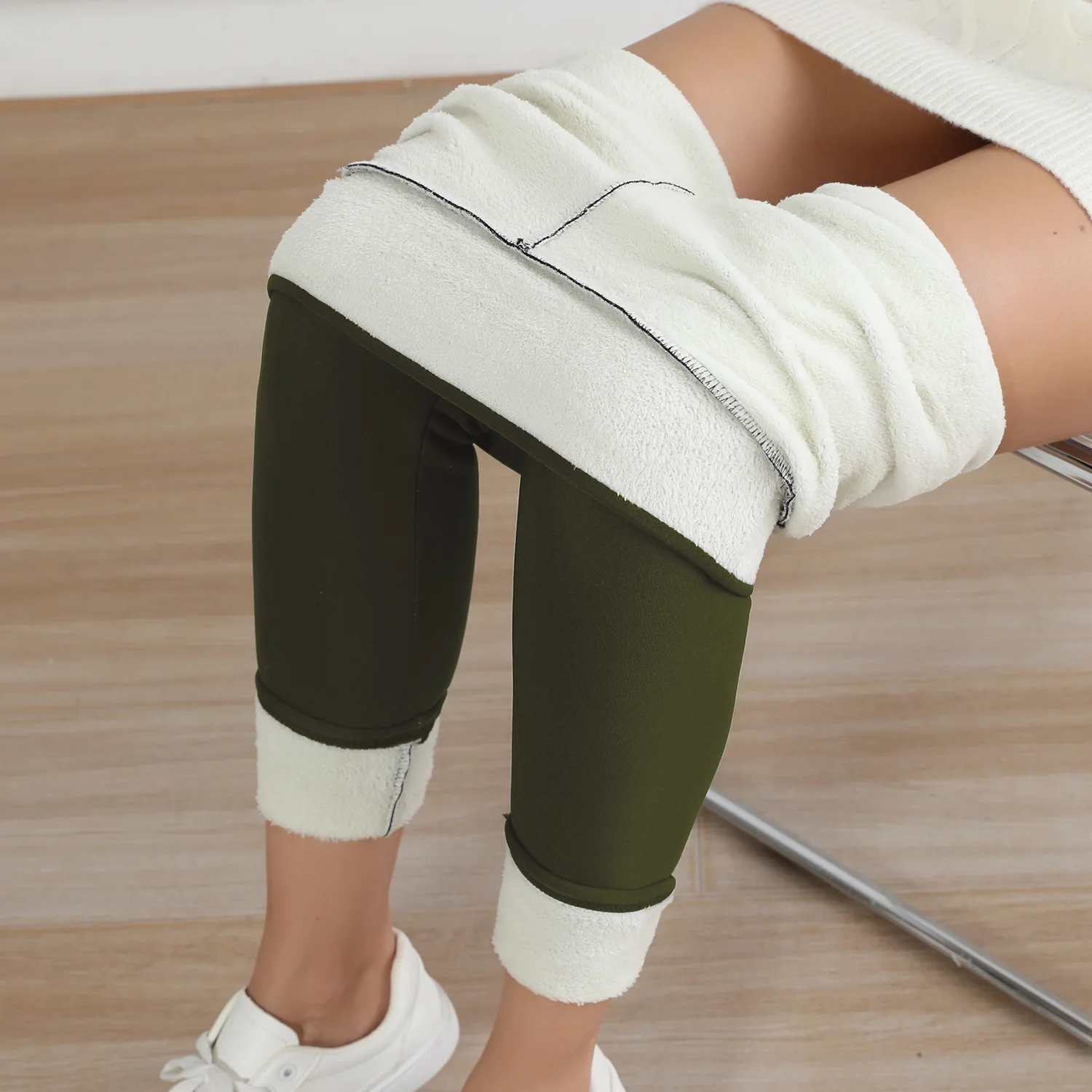 Autumn Winter Warm Fleece Women Leggings Velvet Thicken High Waist Tights Elastic Slim Solid Color Leggings Prevent Cold Tights – Image 11
