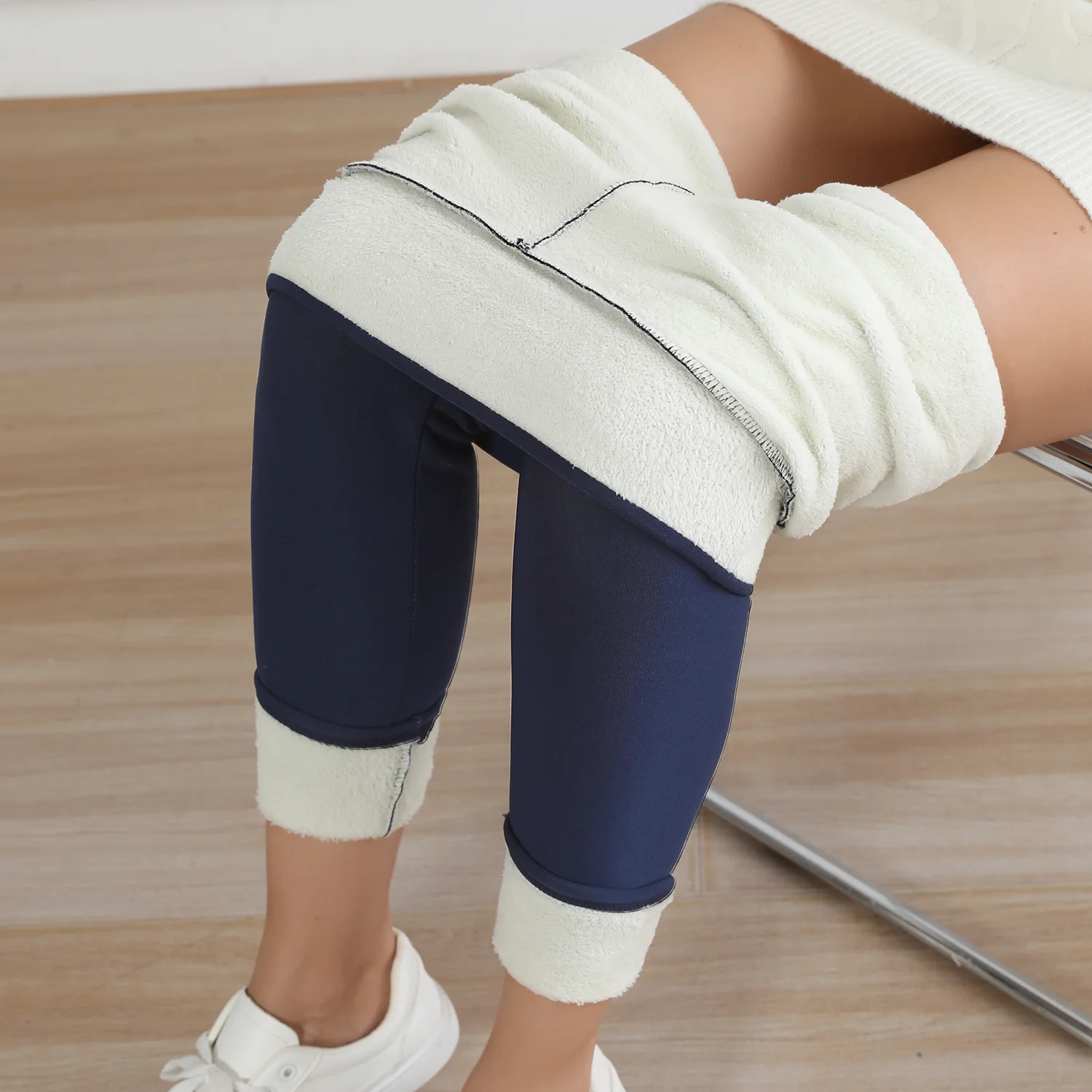 Autumn Winter Warm Fleece Women Leggings Velvet Thicken High Waist Tights Elastic Slim Solid Color Leggings Prevent Cold Tights – Image 8