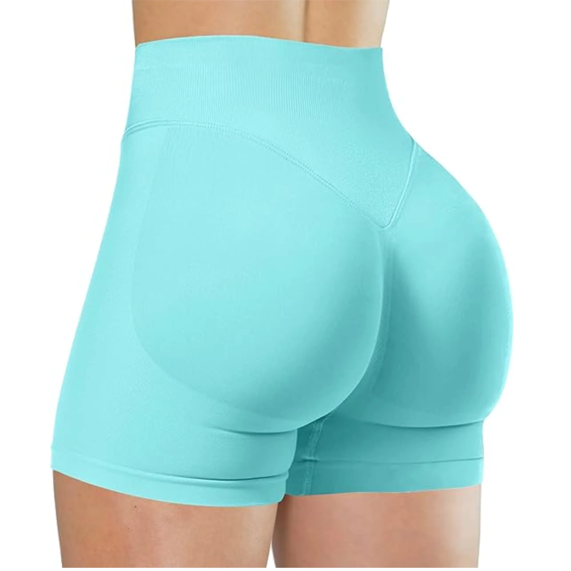 Summer High Waisted Yoga Shorts Fashionable and Sexy Running Fitness Pants Solid Color Yoga Leggings – Image 18