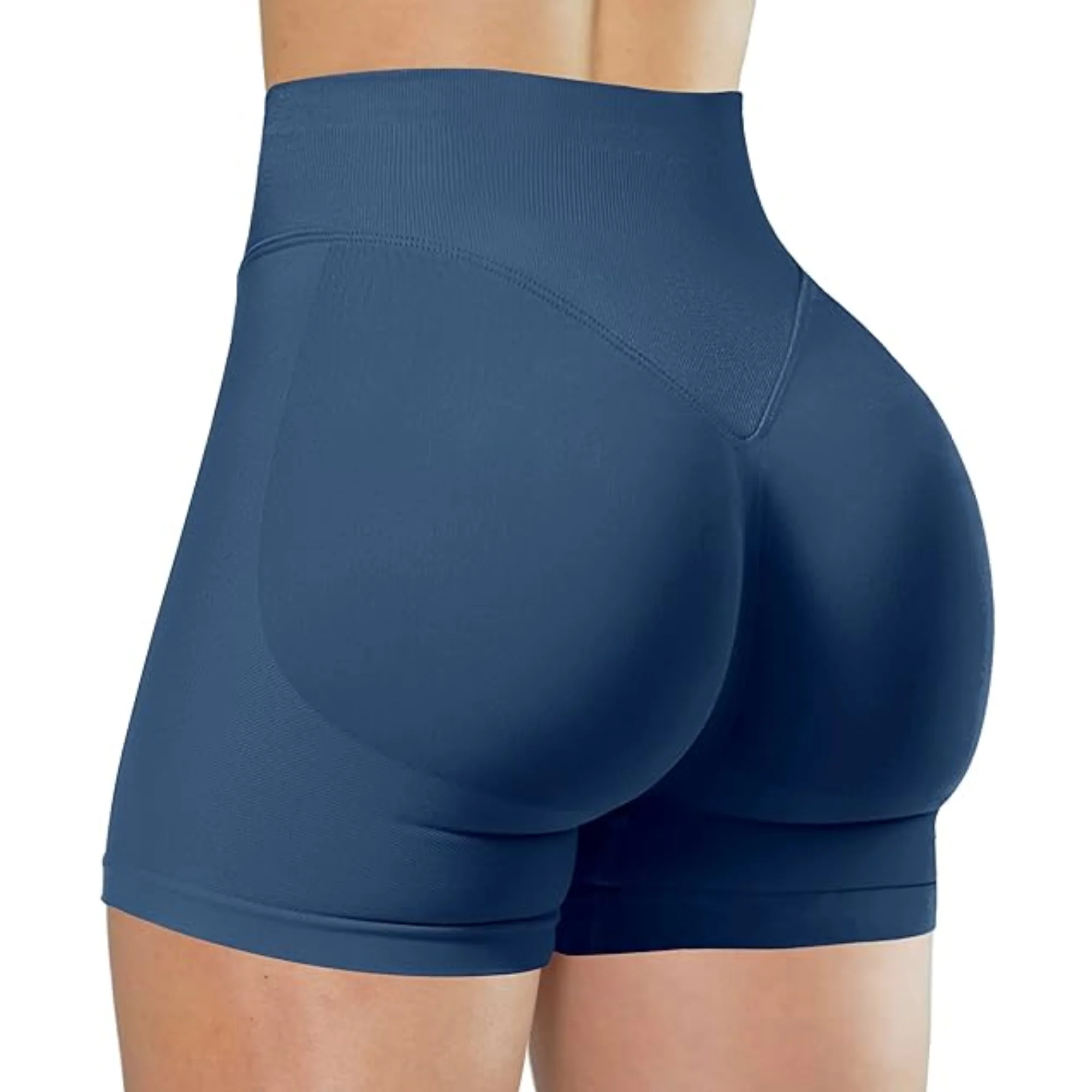 Summer High Waisted Yoga Shorts Fashionable and Sexy Running Fitness Pants Solid Color Yoga Leggings – Image 24
