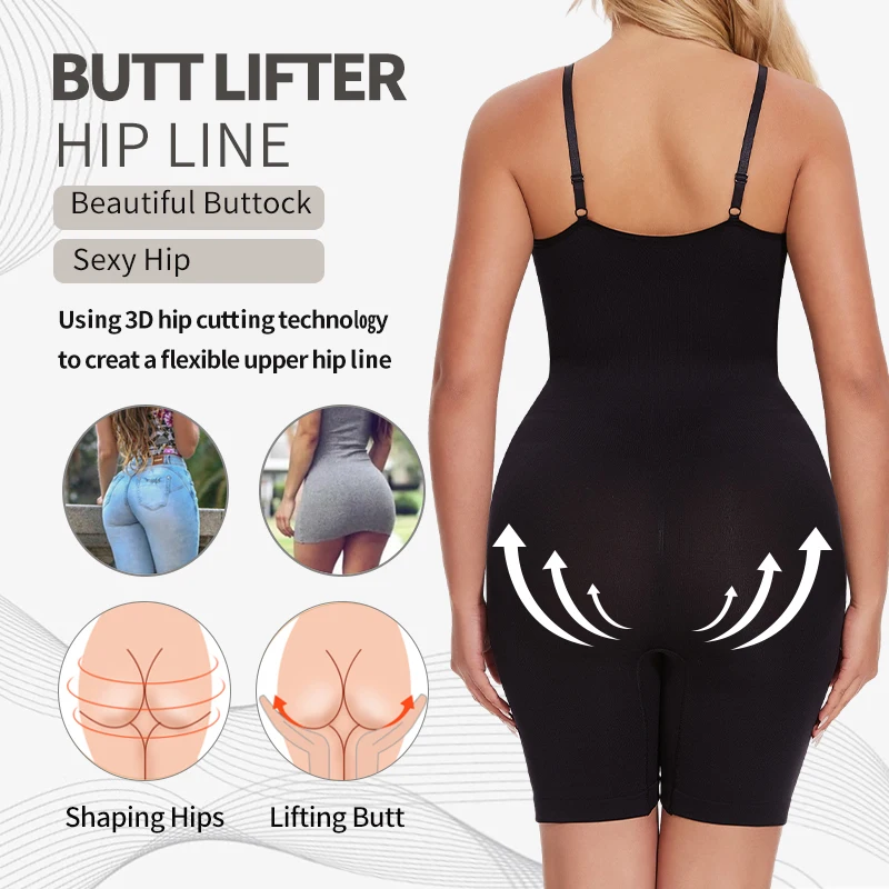 New Bodysuit Shapewear Women Tank Top Tummy Control Full Body Shaper Anti Chafing Shorts Slimming Waist Trainer Butt Lifter – Image 5