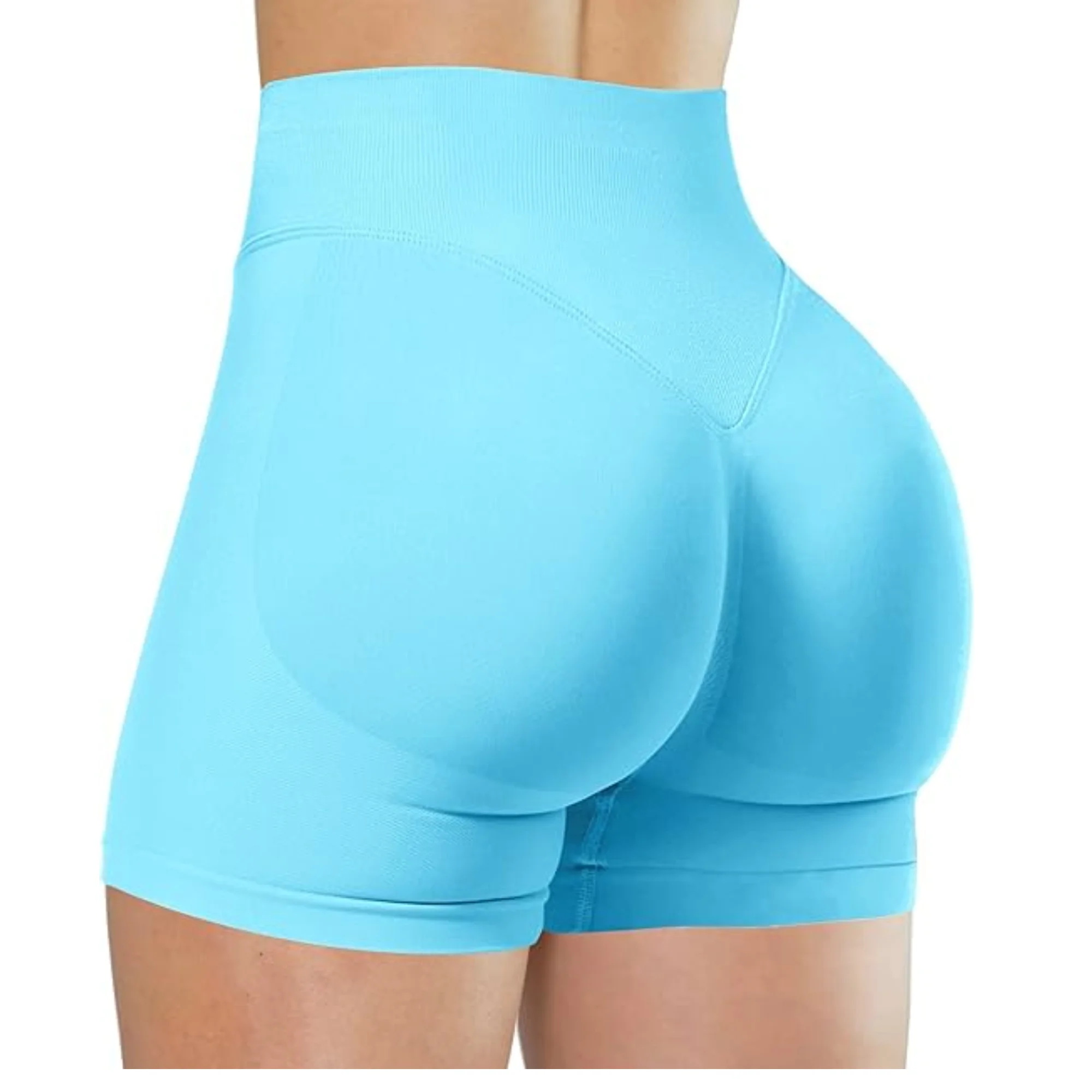 Summer High Waisted Yoga Shorts Fashionable and Sexy Running Fitness Pants Solid Color Yoga Leggings – Image 21