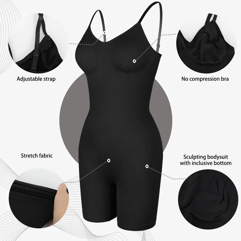 New Bodysuit Shapewear Women Tank Top Tummy Control Full Body Shaper Anti Chafing Shorts Slimming Waist Trainer Butt Lifter – Image 6